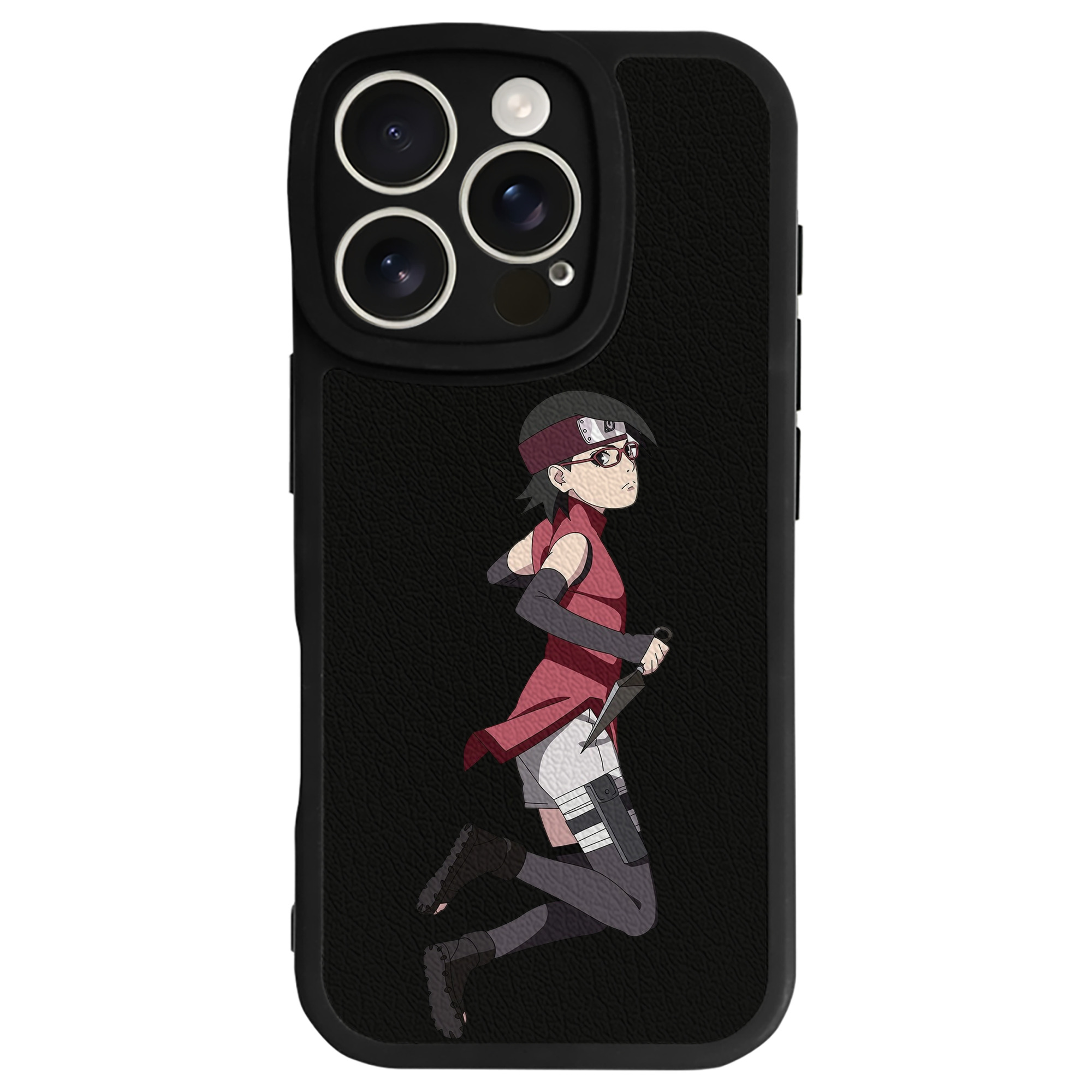 （画像用） NARUTO -ナルト- うちは サラダ Uchiha Sarada 【iPhone 16シリーズ対応】シリコンスマホケース（レザー調） 材質：シリコン